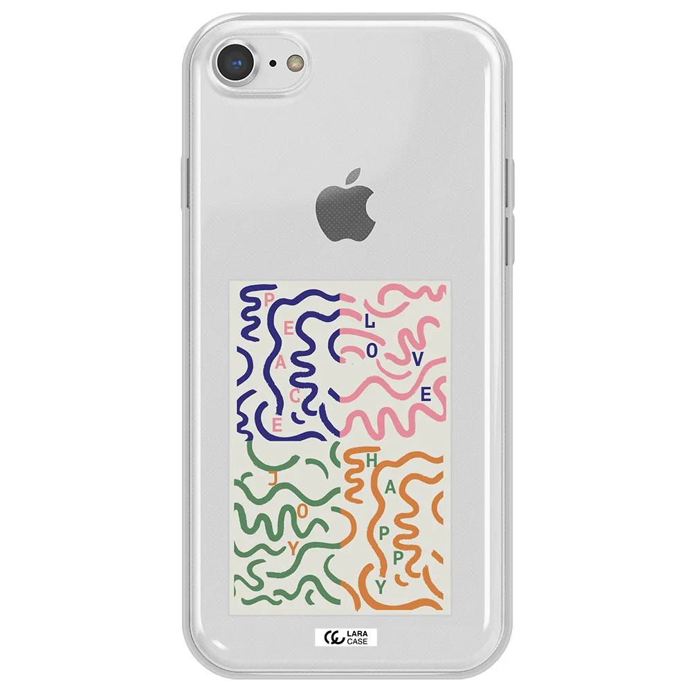 Peace,Love,Joy,Happy Apple iPhone 7 Clear TPU Case