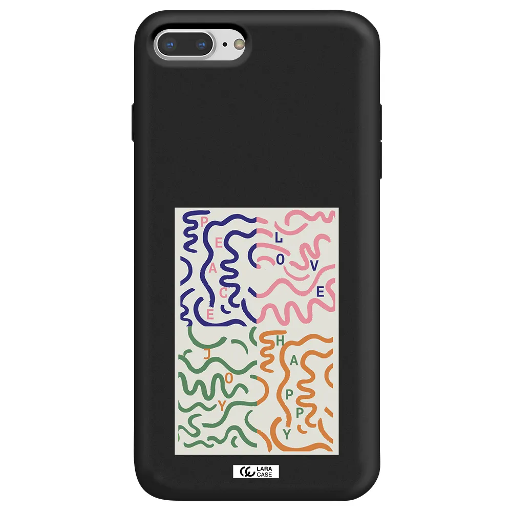 Peace,Love,Joy,Happy Apple iPhone 7 plus Silicone black Case