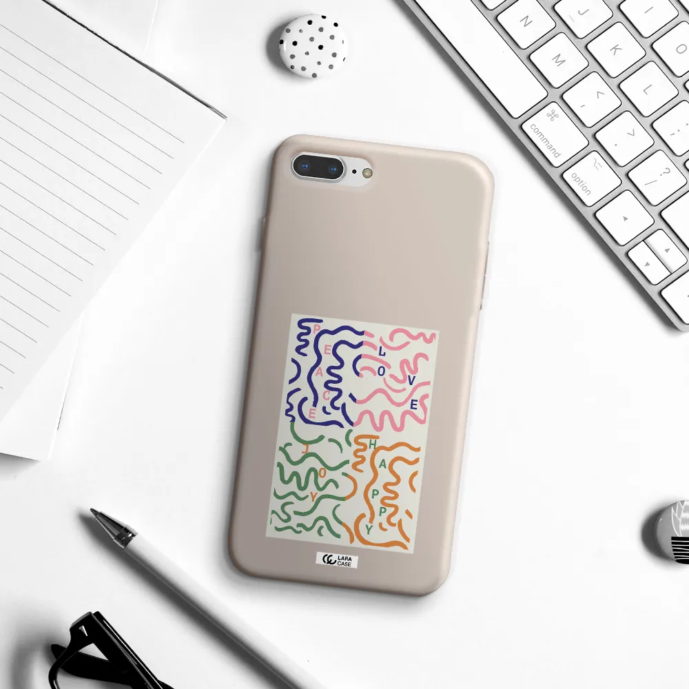 Peace,Love,Joy,Happy Apple iPhone 7 plus Silicone Stone Case