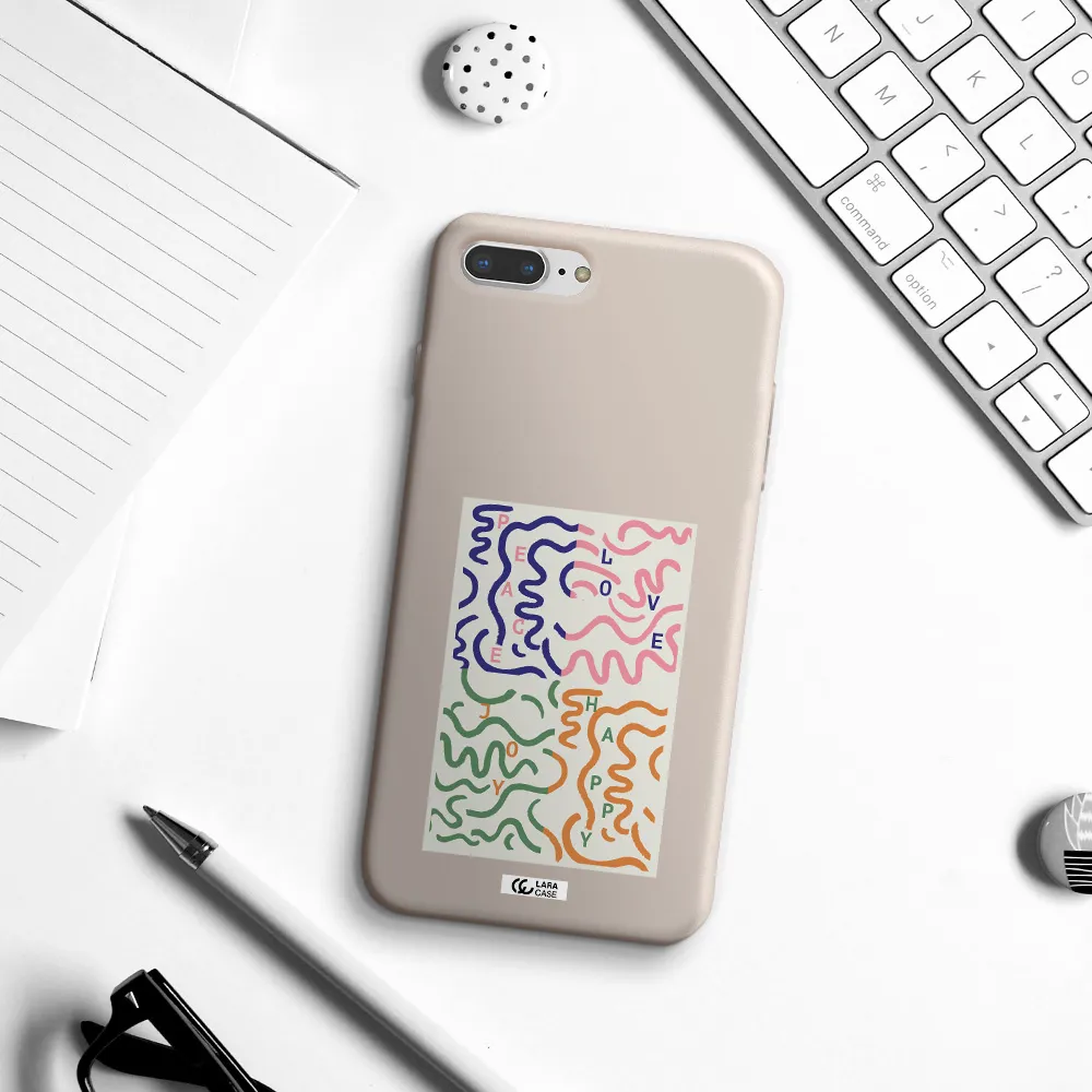 Peace,Love,Joy,Happy Apple iPhone 8 plus Silicone Stone Case