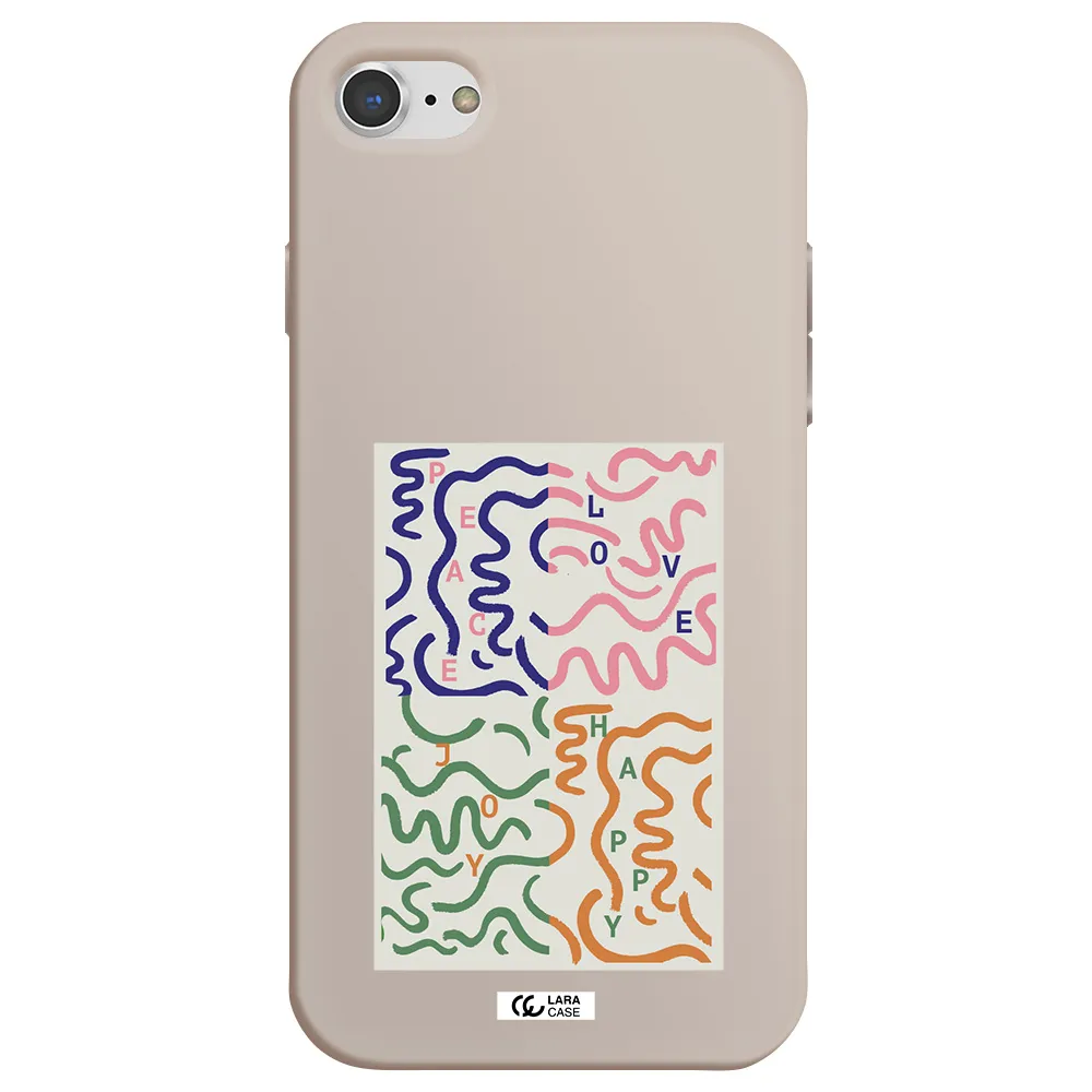 Peace,Love,Joy,Happy Apple iPhone 8 Silicone Stone Case