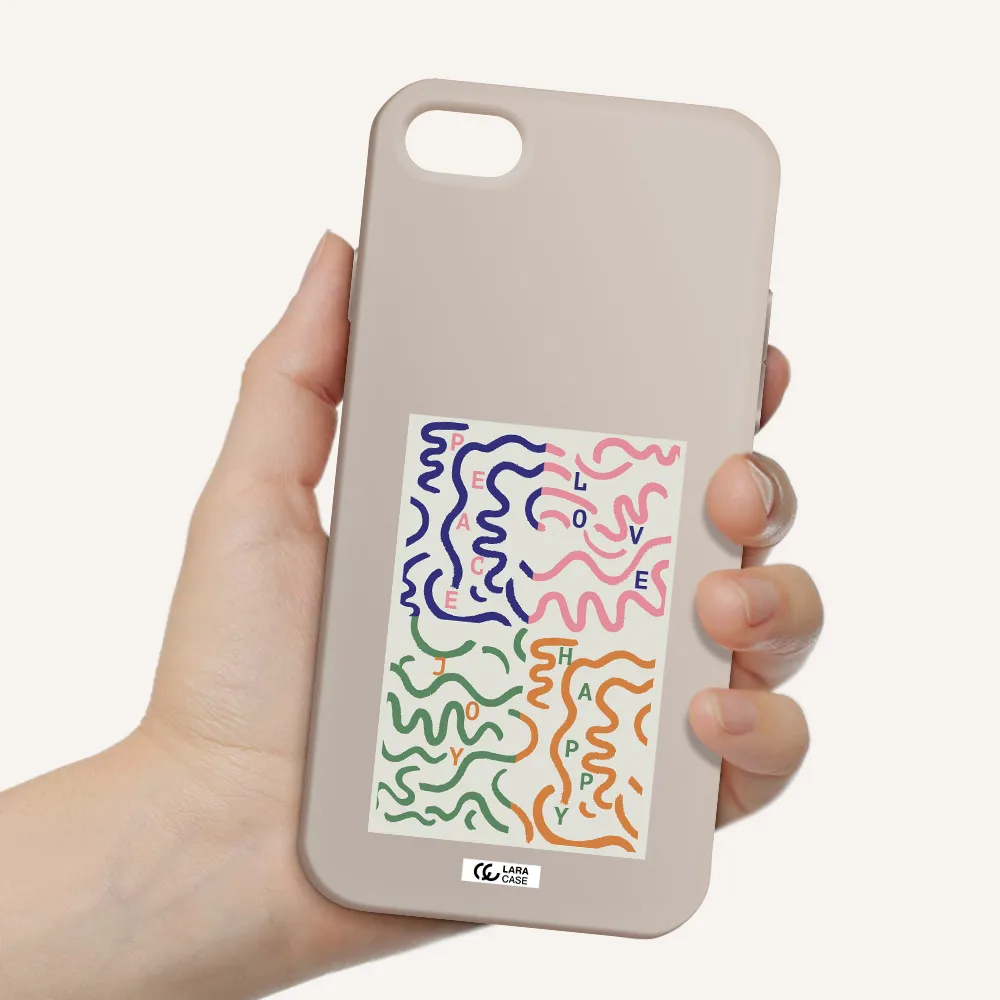 Peace,Love,Joy,Happy Apple iPhone 8 Silicone Stone Case