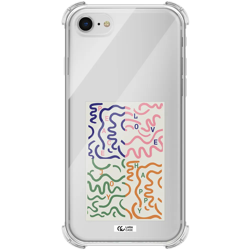 Peace,Love,Joy,Happy Apple iPhone se 2020 Clear PC Case