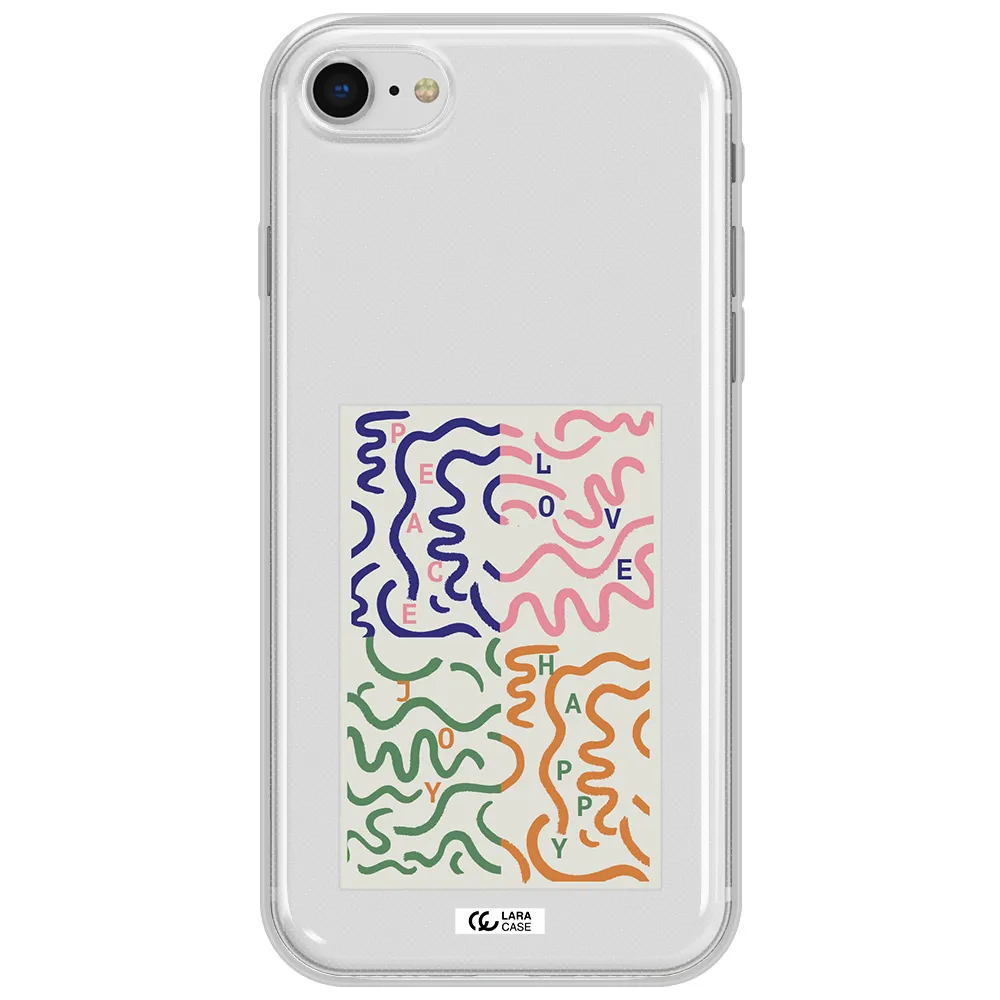 Peace,Love,Joy,Happy Apple Iphone Se 2020 Clear Tpu Case