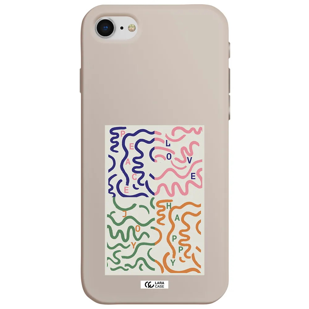 Peace,Love,Joy,Happy Apple iPhone se 2020 Silicone Stone Case