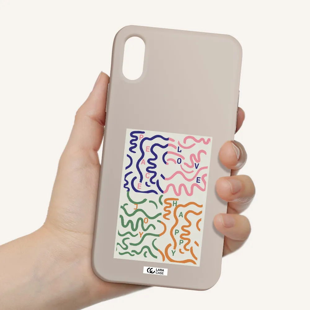 Peace,Love,Joy,Happy Apple iPhone X Silicone Stone Case