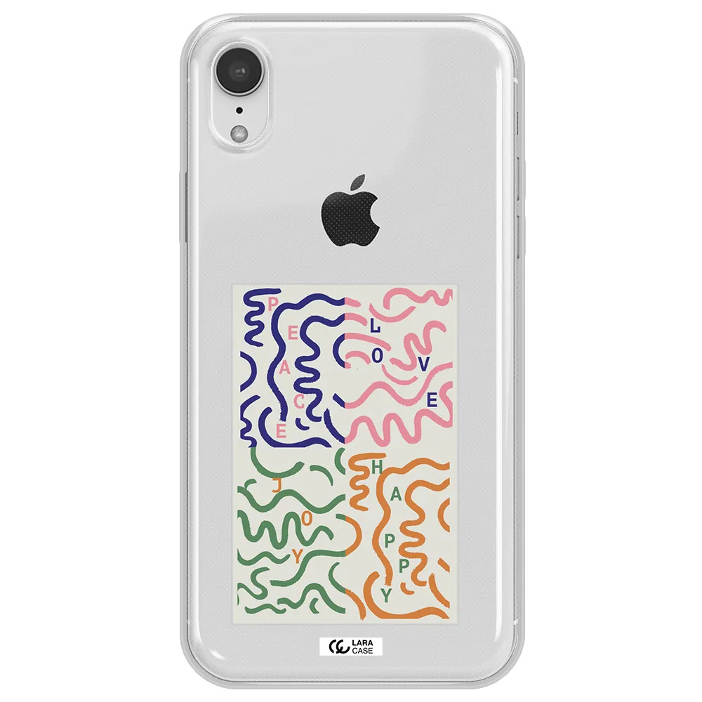 Peace,Love,Joy,Happy Apple iPhone XR Clear TPU Case
