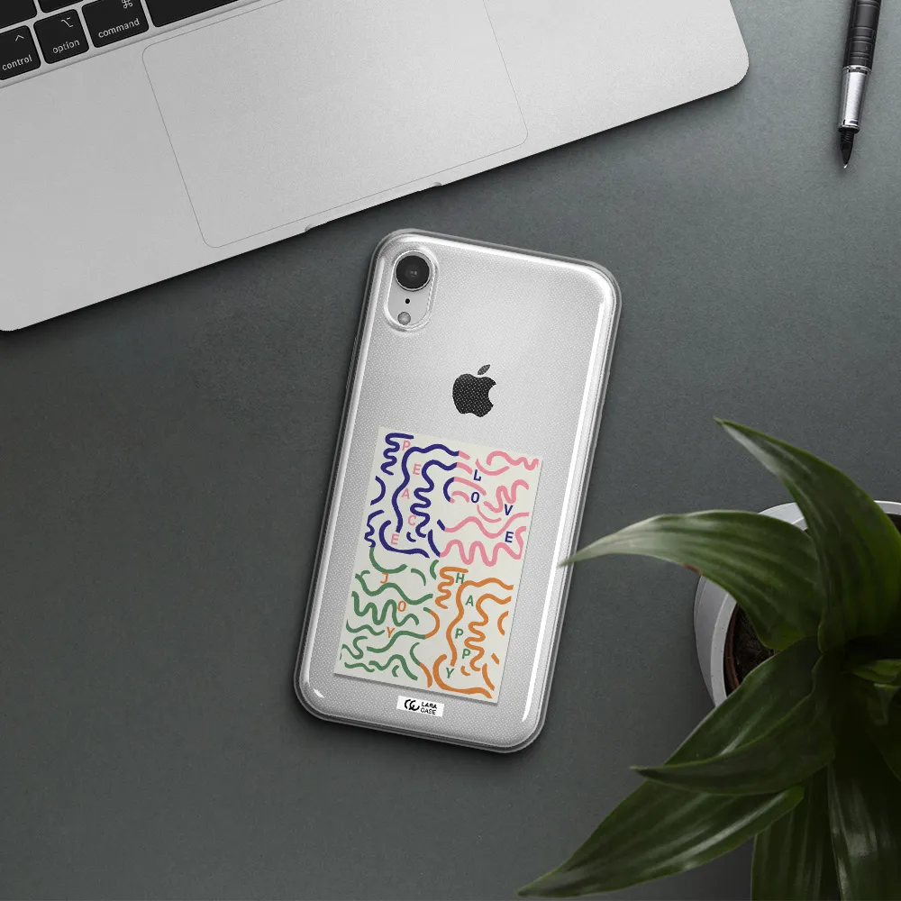 Peace,Love,Joy,Happy Apple iPhone XR Clear TPU Case