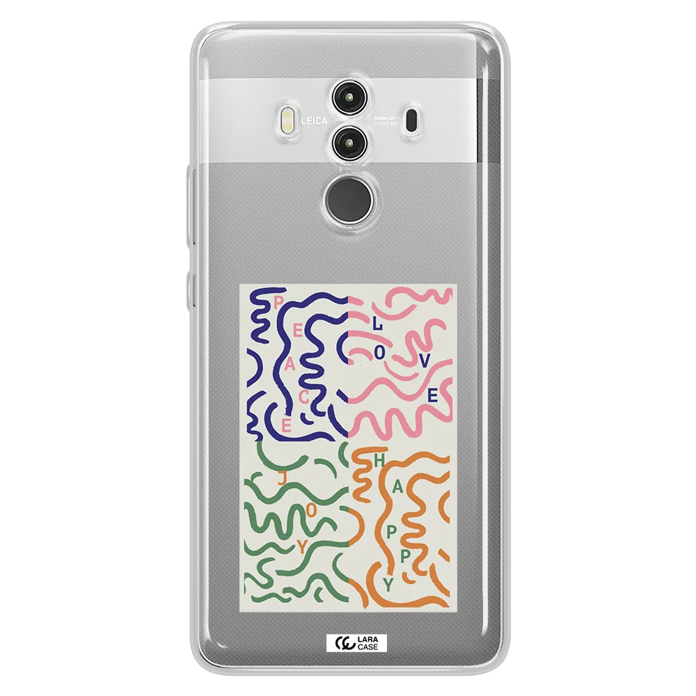 Peace,Love,Joy,Happy Huawei Mate 10 Clear TPU Case