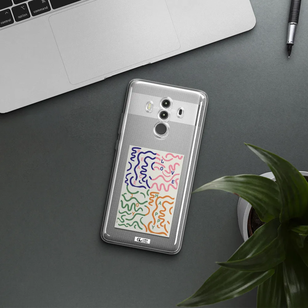 Peace,Love,Joy,Happy Huawei Mate 10 Clear TPU Case