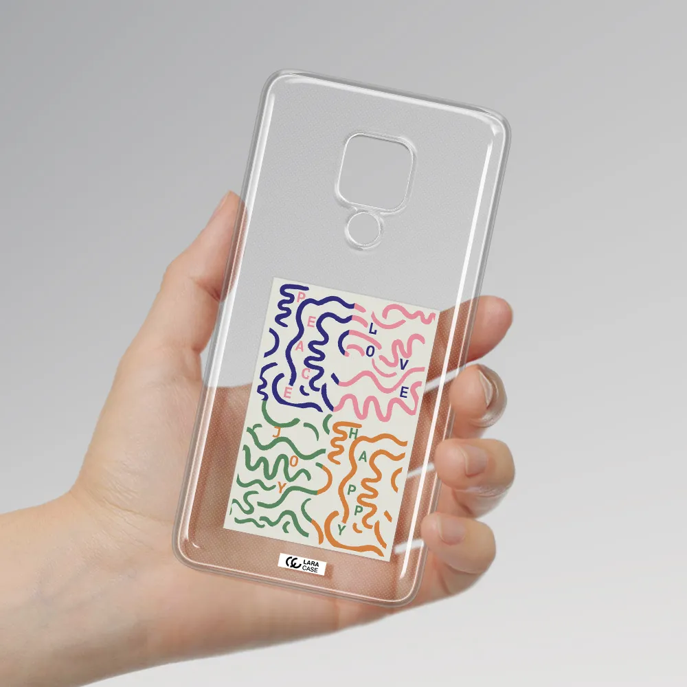 Peace,Love,Joy,Happy Huawei Mate 20X Clear TPU Case