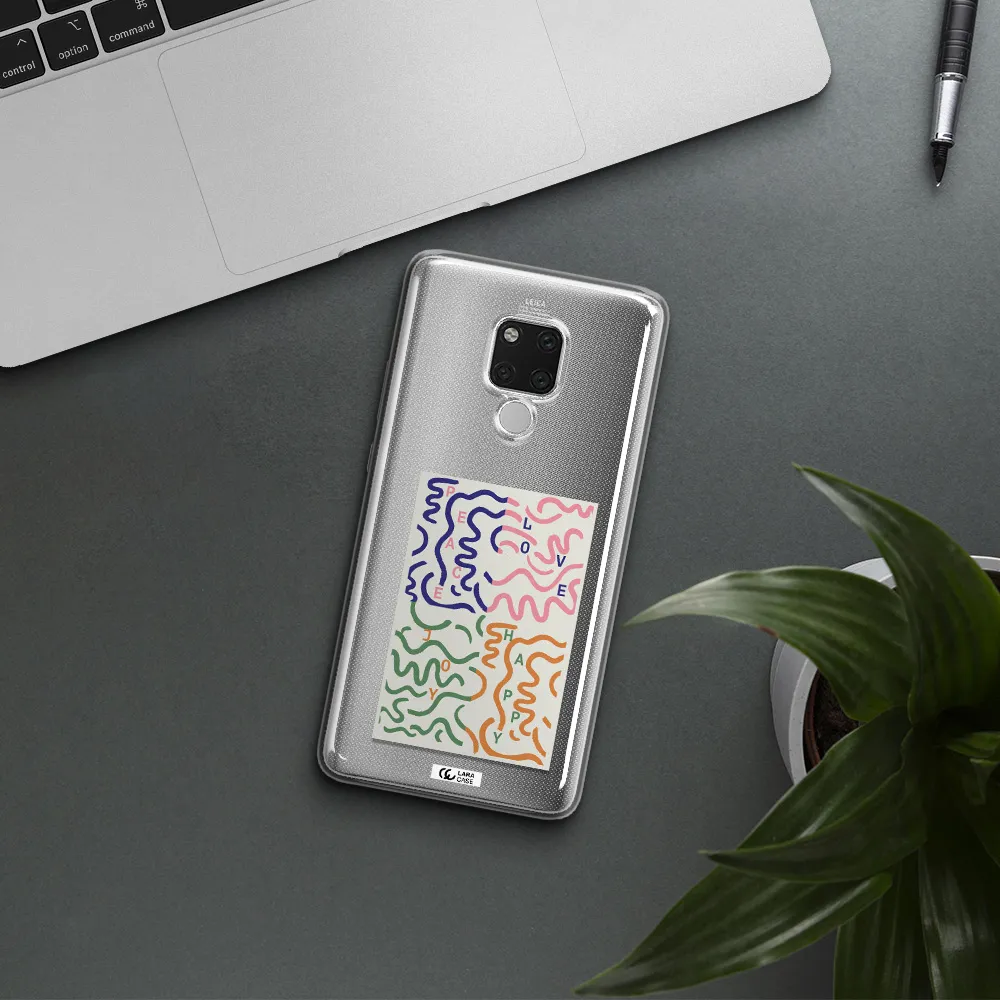 Peace,Love,Joy,Happy Huawei Mate 20X Clear TPU Case