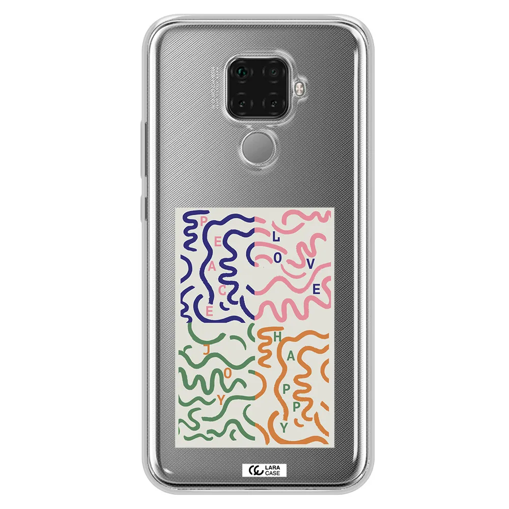 Peace,Love,Joy,Happy Huawei Mate 30 Lite Clear TPU Case