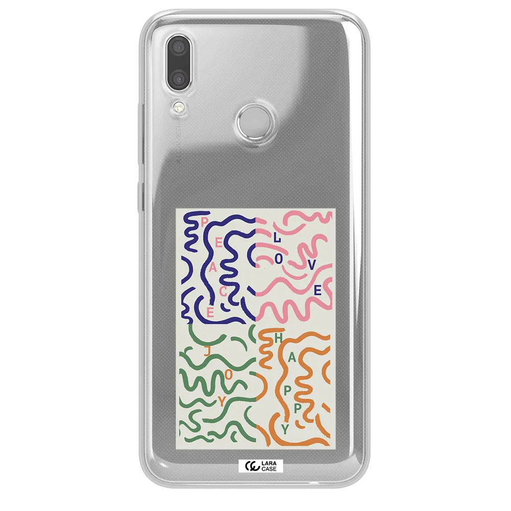 Peace,Love,Joy,Happy Huawei P Smart 2019 Clear TPU Case