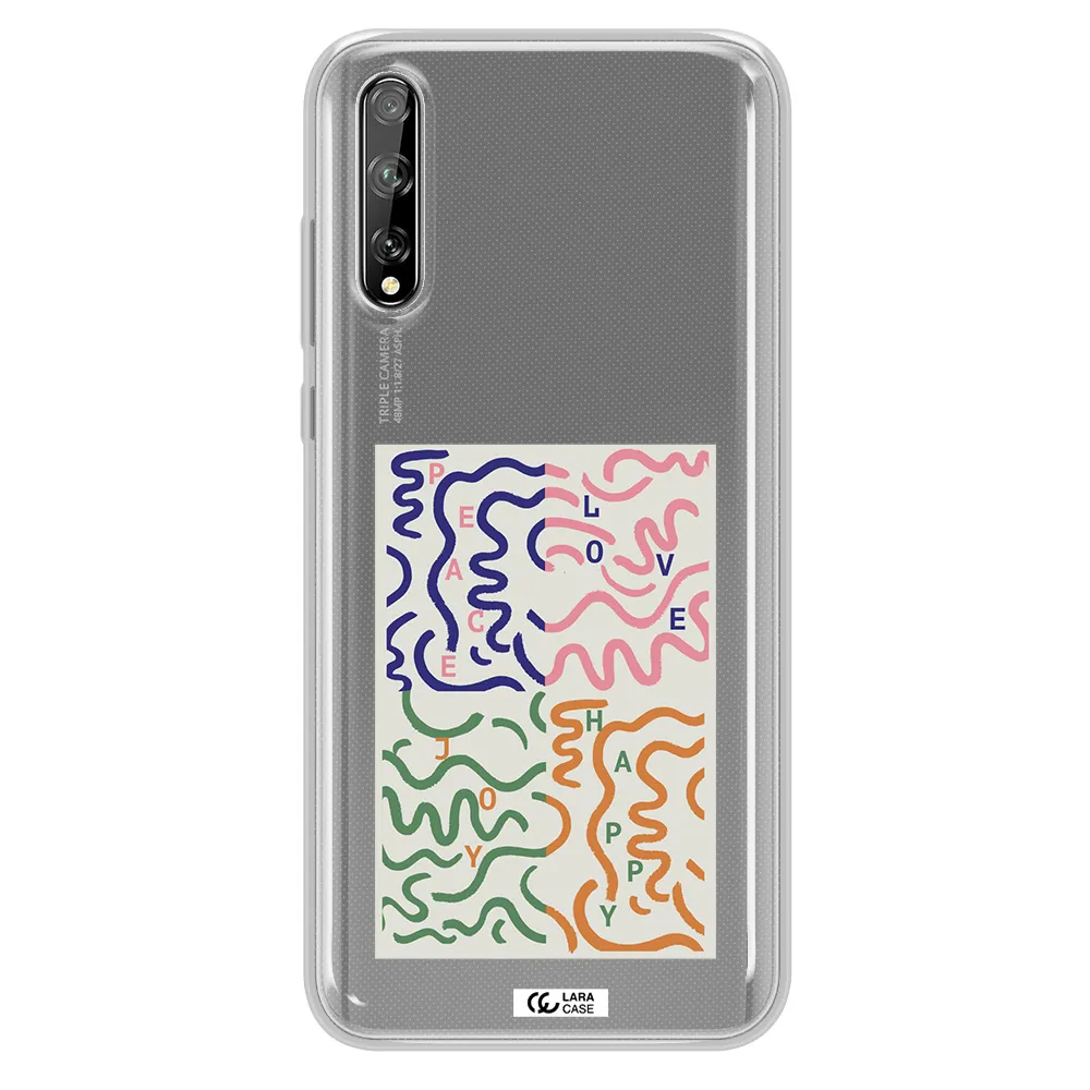 Peace,Love,Joy,Happy Huawei P Smart S Clear TPU Case