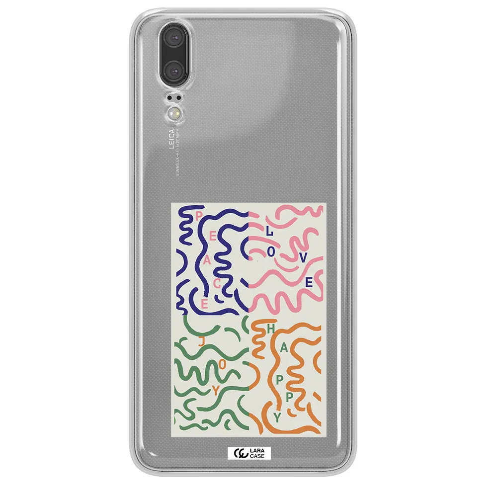 Peace,Love,Joy,Happy Huawei P20 Clear TPU Case