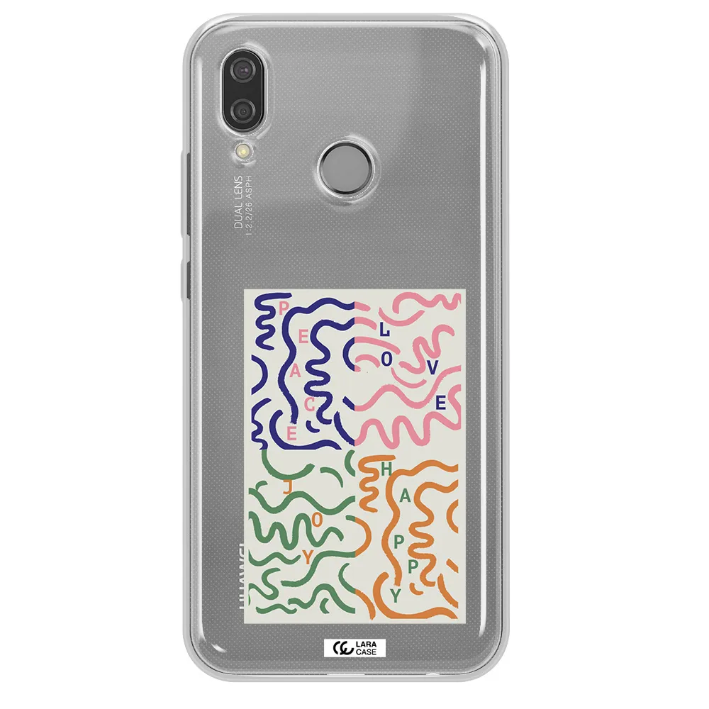 Peace,Love,Joy,Happy Huawei P20 Lite Clear TPU Case