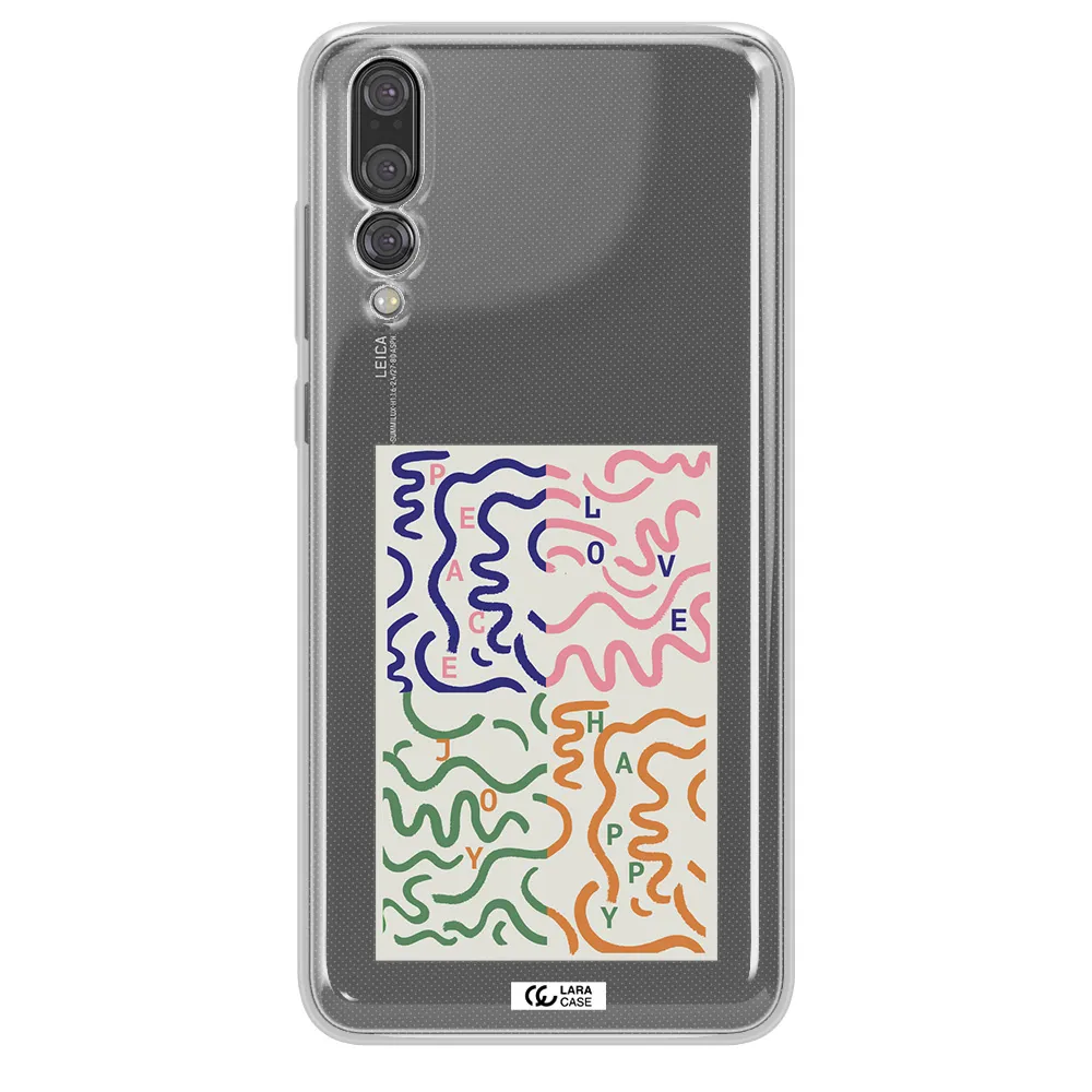 Peace,Love,Joy,Happy Huawei P20 Pro Clear TPU Case