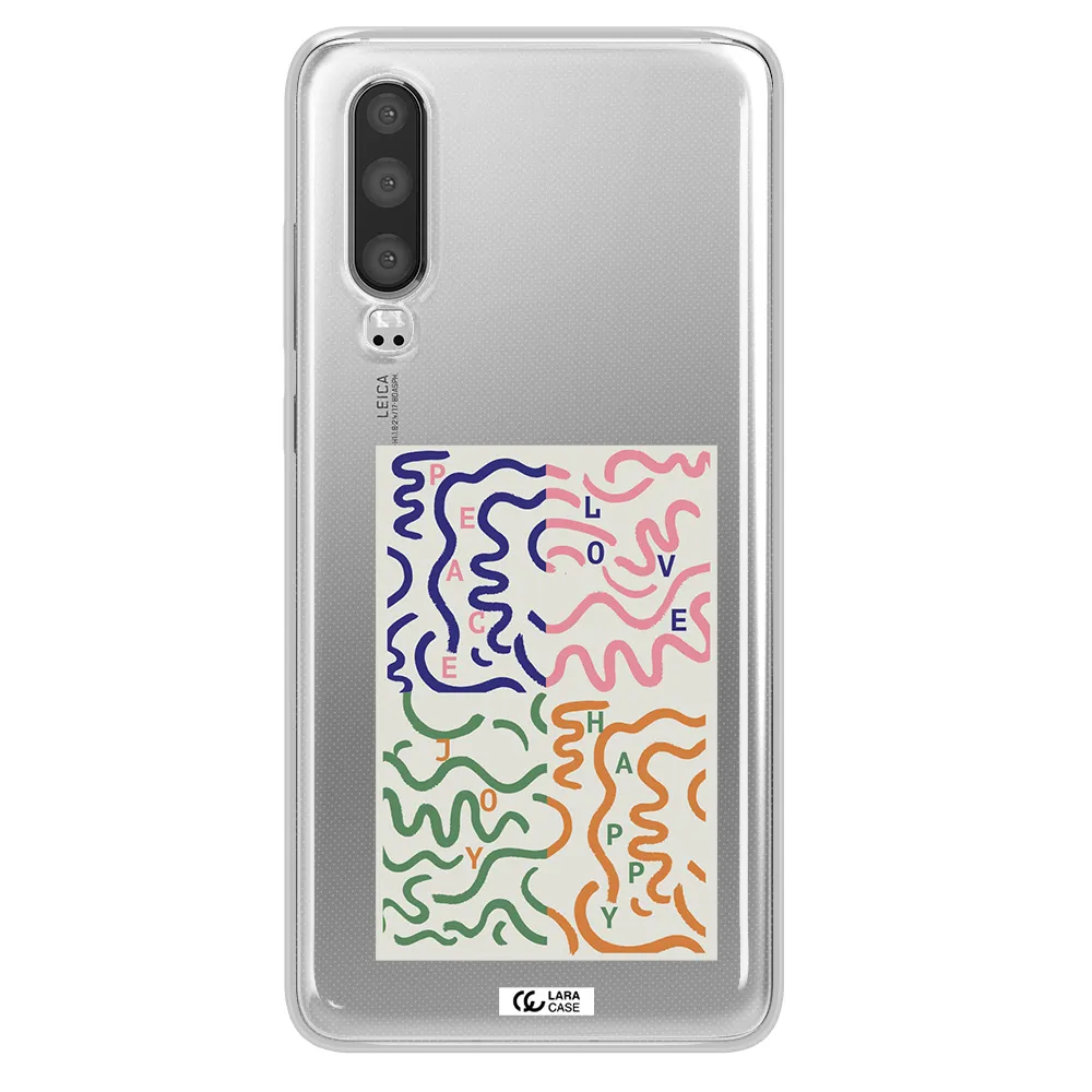 Peace,Love,Joy,Happy Huawei P30 Clear TPU Case