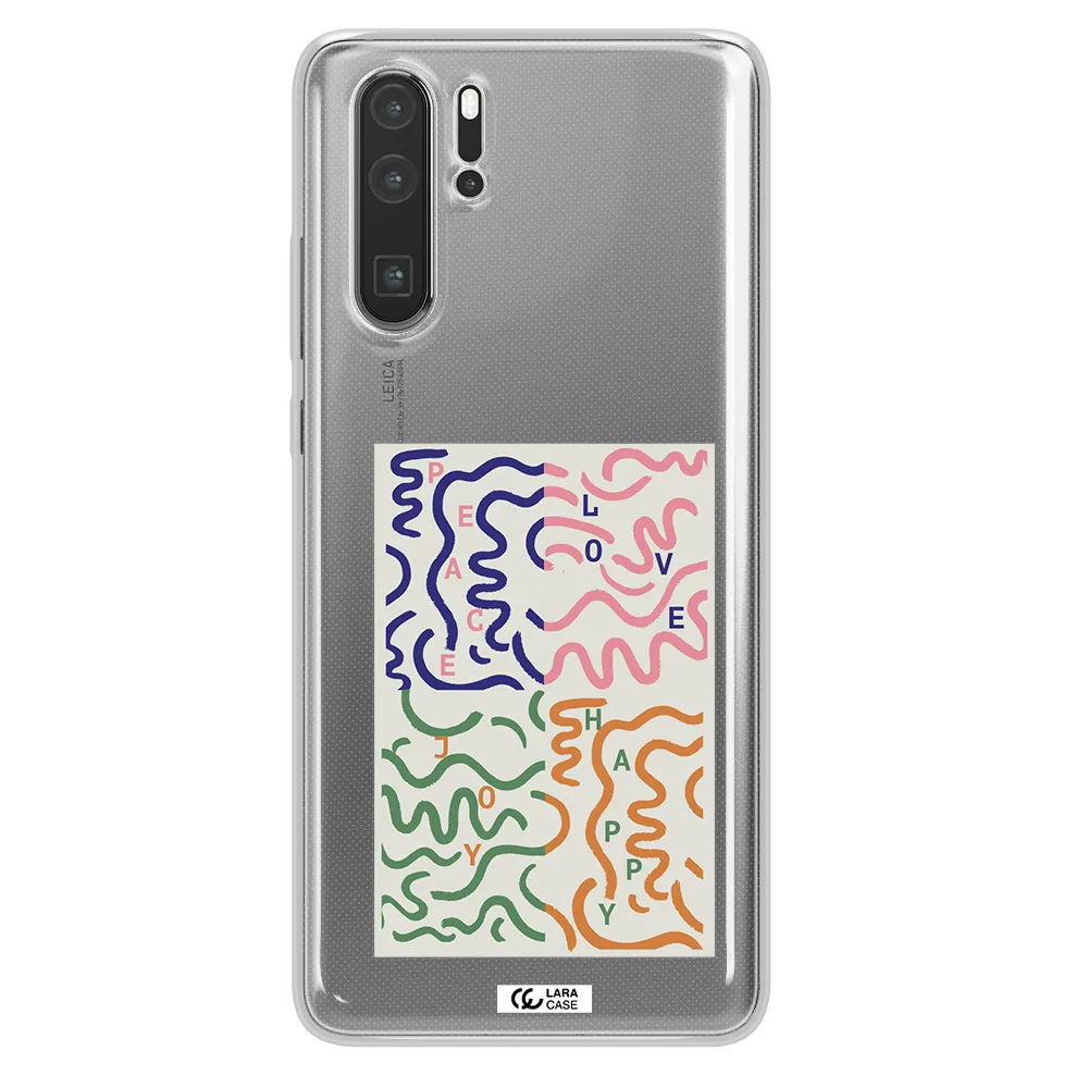 Peace,Love,Joy,Happy Huawei P30 Pro Clear TPU Case