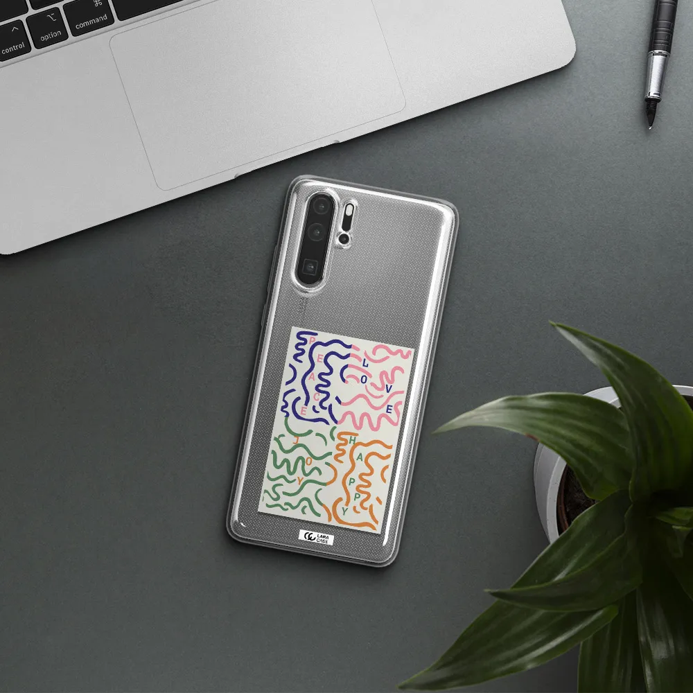 Peace,Love,Joy,Happy Huawei P30 Pro Clear TPU Case
