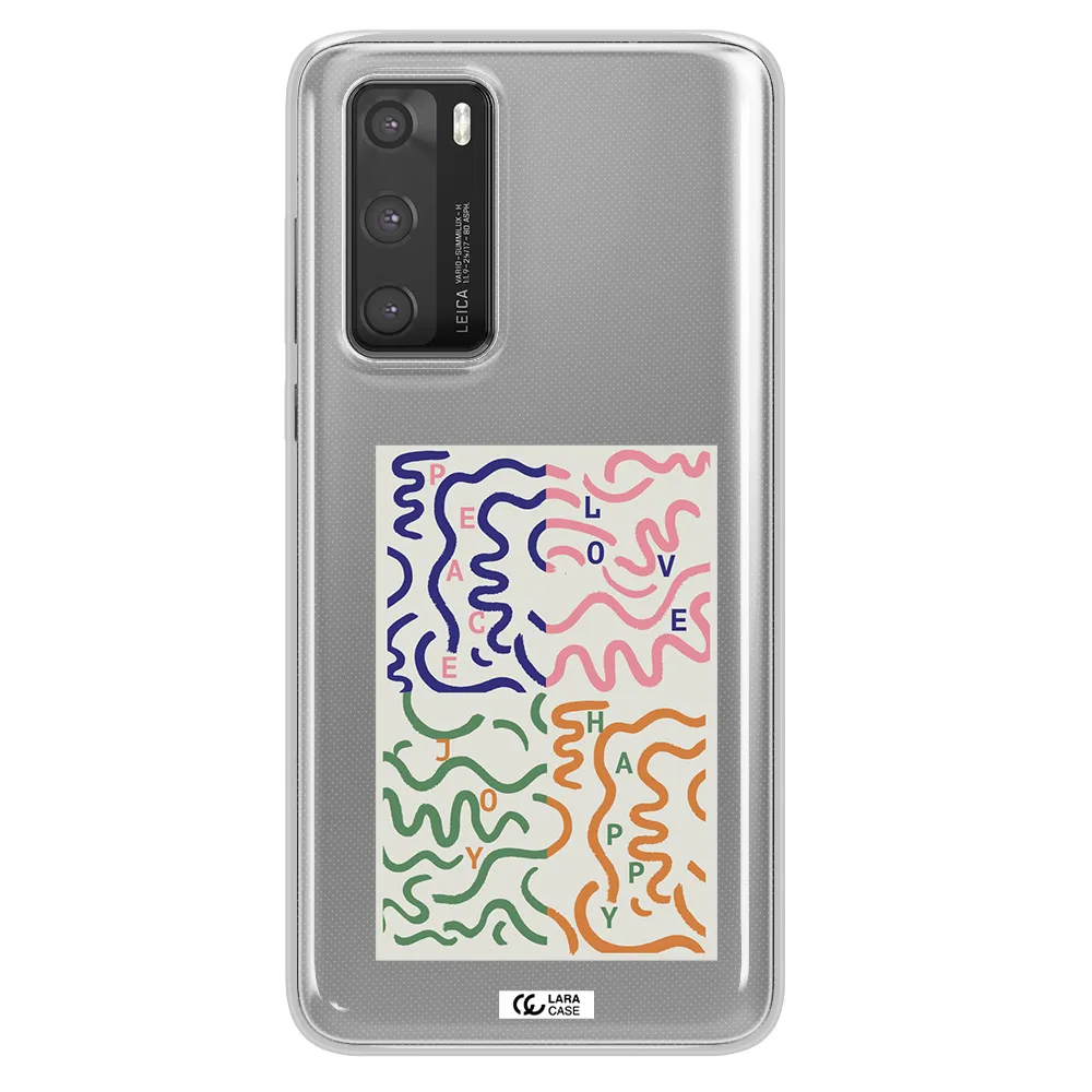 Peace,Love,Joy,Happy Huawei P40 Clear TPU Case