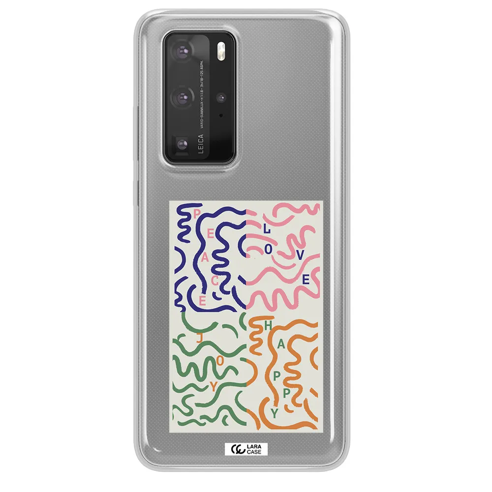 Peace,Love,Joy,Happy Huawei P40 Pro Clear TPU Case
