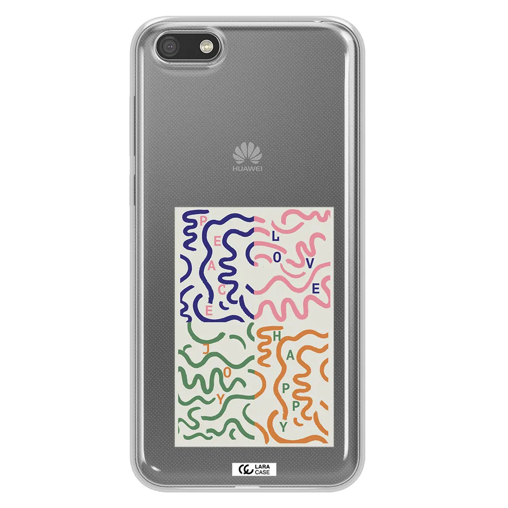 Peace,Love,Joy,Happy Huawei Y5 2018 Clear TPU Case