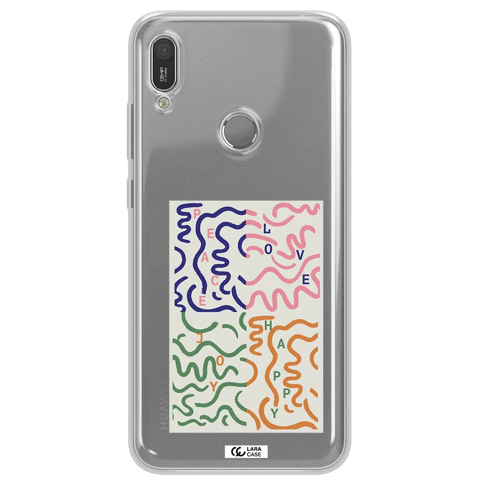 Peace,Love,Joy,Happy Huawei Y6 2019 Clear TPU Case