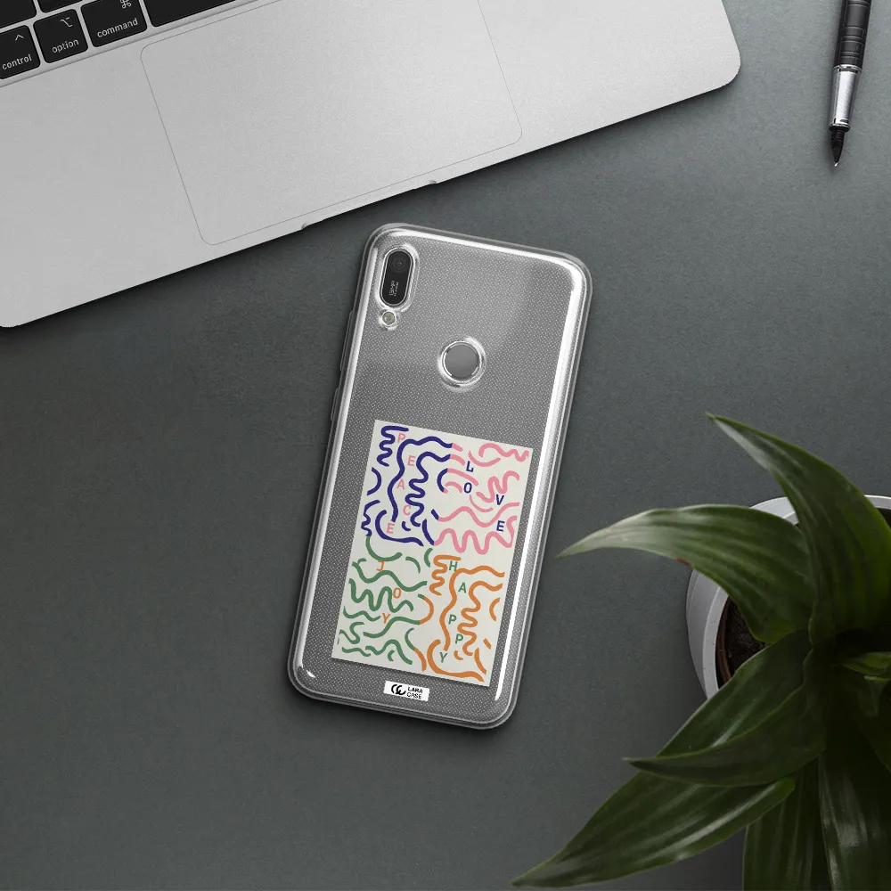 Peace,Love,Joy,Happy Huawei Y6 2019 Clear TPU Case