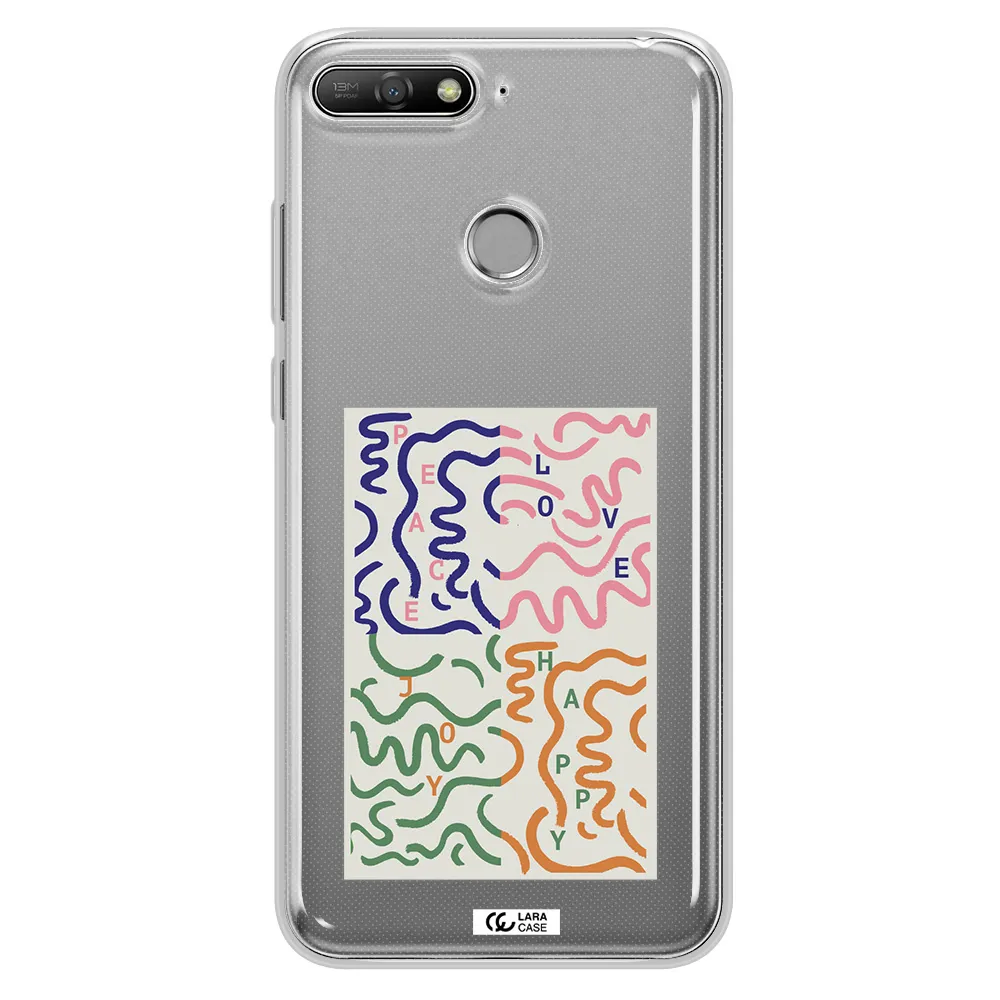 Peace,Love,Joy,Happy Huawei Y6 Prime 2018 Clear TPU Case
