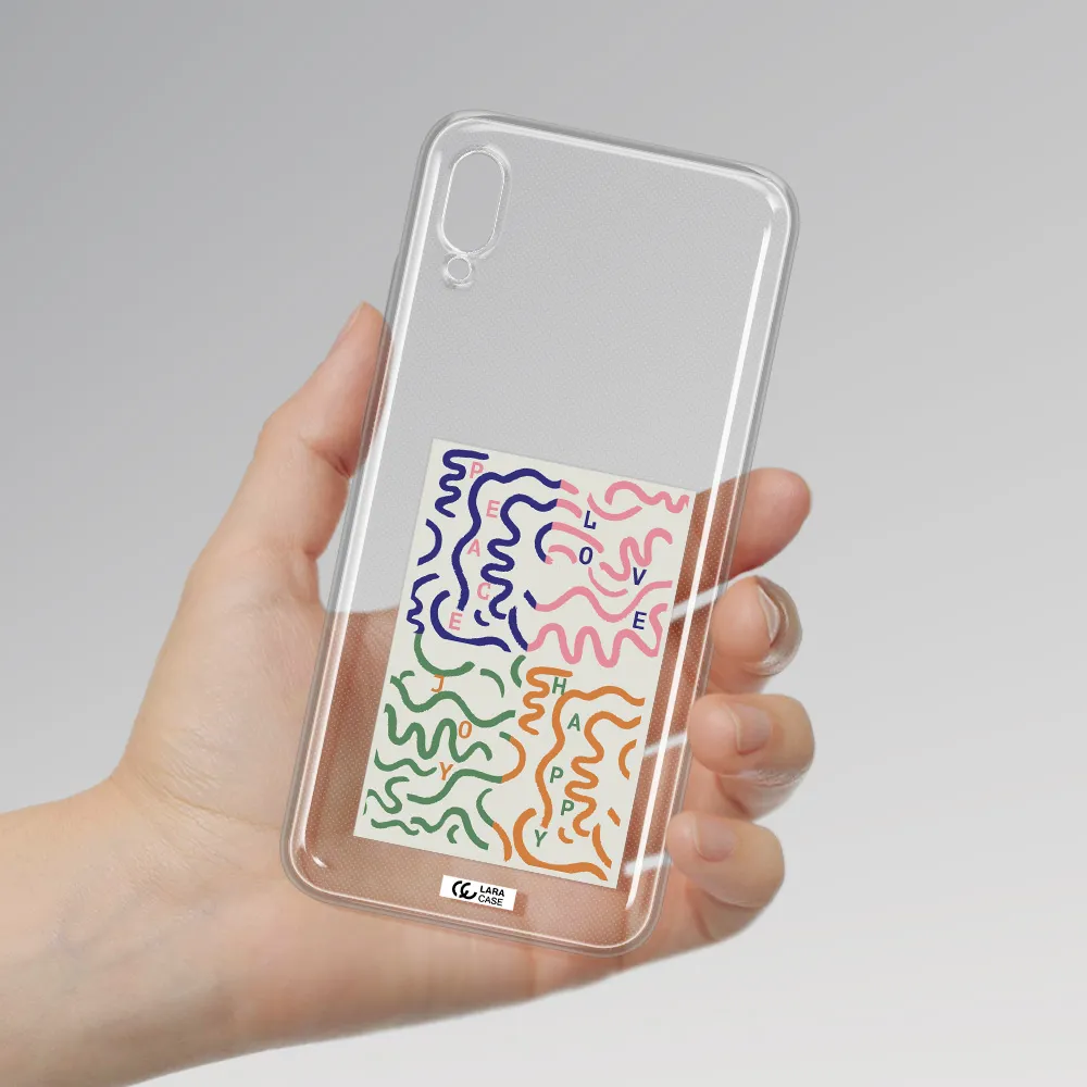 Peace,Love,Joy,Happy Huawei Y6 Pro 2019 Clear TPU Case