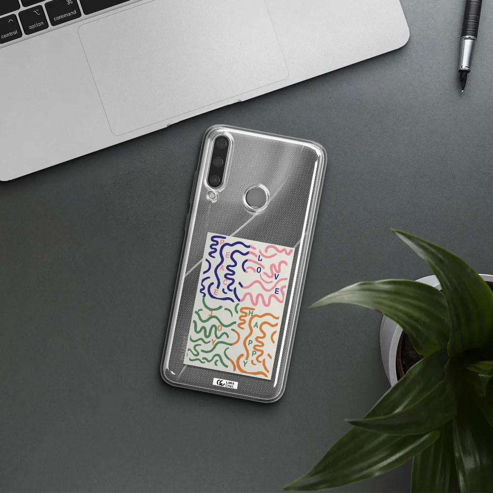 Peace,Love,Joy,Happy Huawei Y6P Clear TPU Case