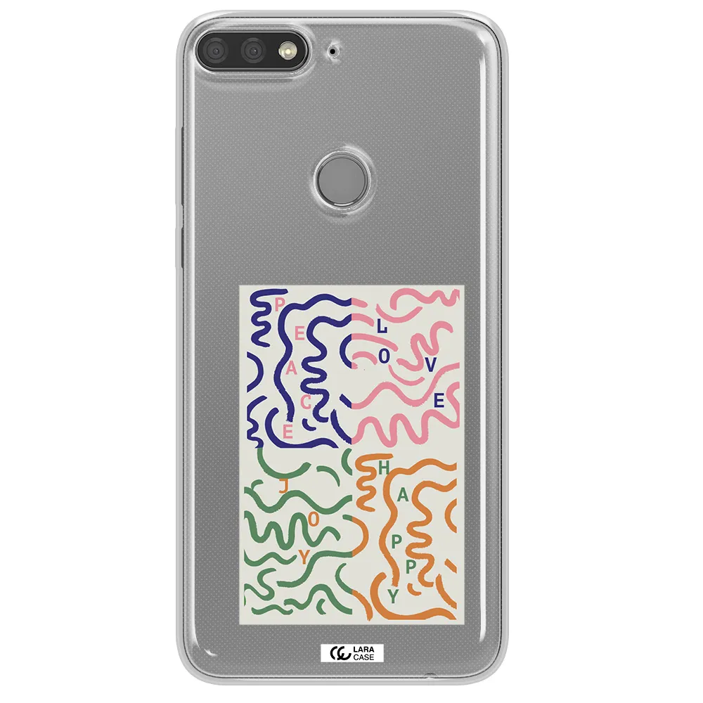 Peace,Love,Joy,Happy Huawei Y7 Prime 2018 Clear TPU Case