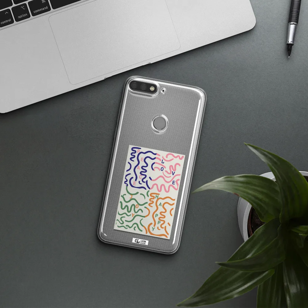 Peace,Love,Joy,Happy Huawei Y7 Prime 2018 Clear TPU Case