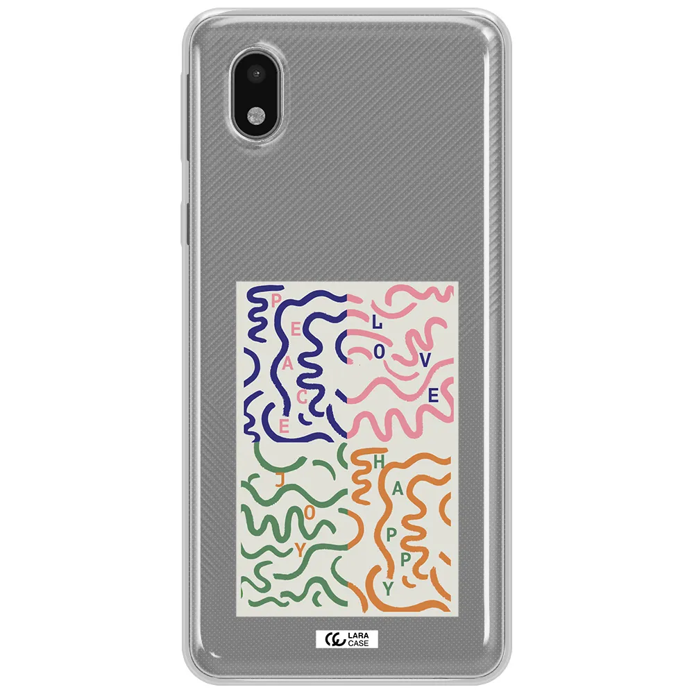 Peace,Love,Joy,Happy Samsung A01 Core Clear Tpu Case