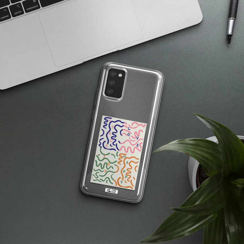 Peace,Love,Joy,Happy Samsung A02S Clear TPU Case