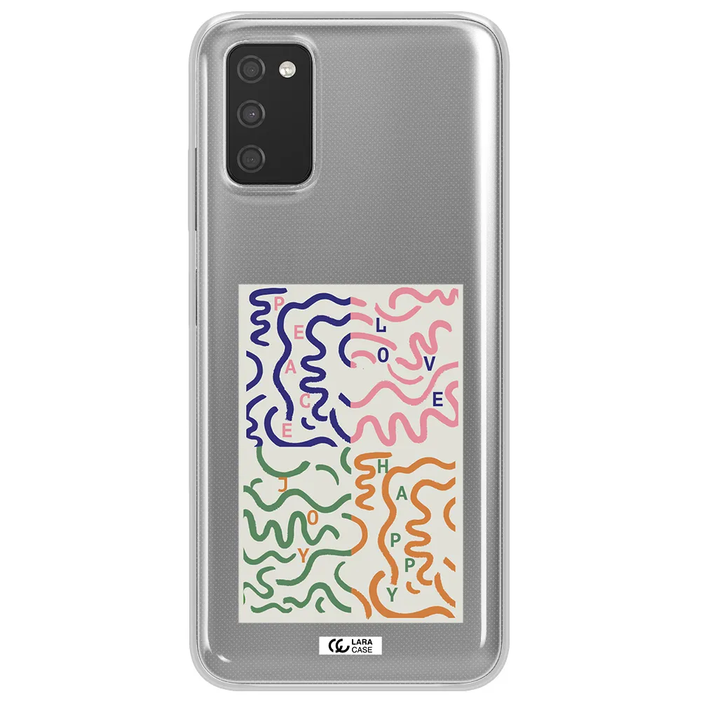 Peace,Love,Joy,Happy Samsung A03S Clear TPU Case