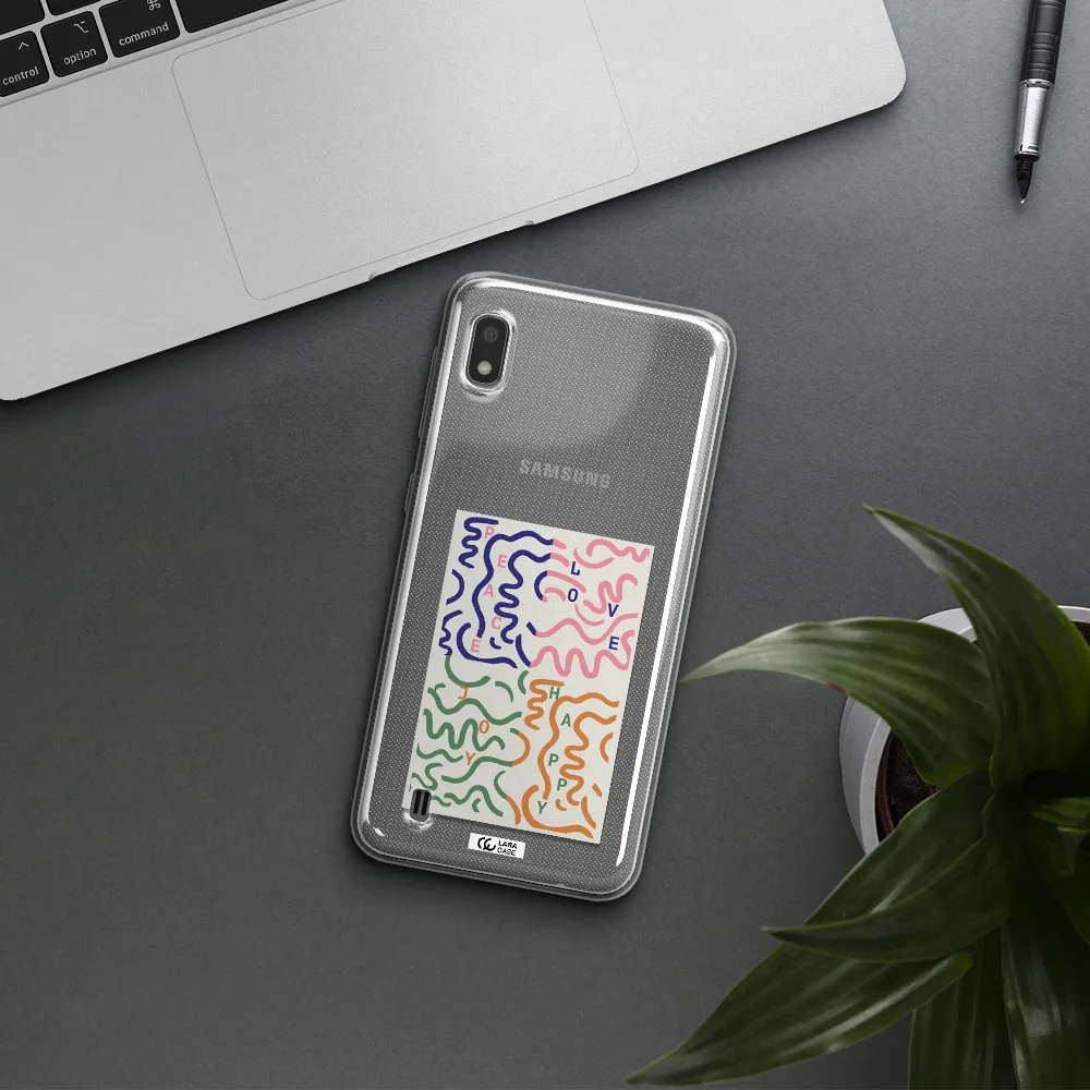 Peace,Love,Joy,Happy Samsung A10 Clear TPU Case