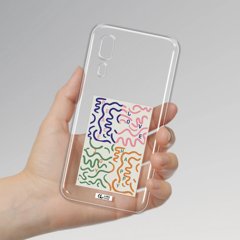 Peace,Love,Joy,Happy Samsung A2 Core Clear TPU Case