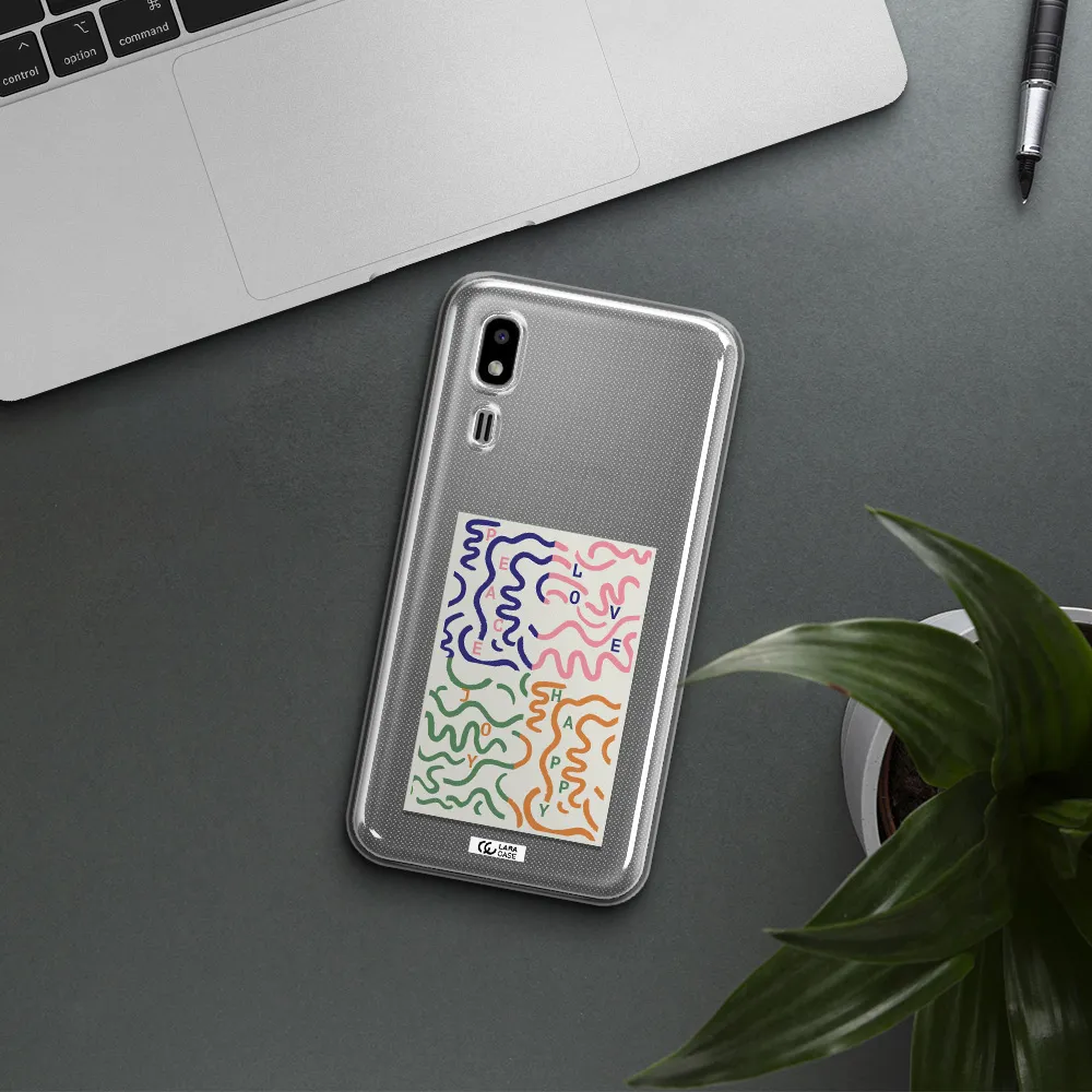 Peace,Love,Joy,Happy Samsung A2 Core Clear TPU Case