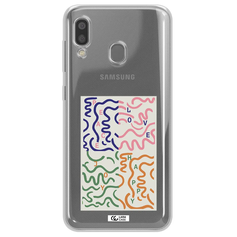 Peace,Love,Joy,Happy Samsung A20 Clear TPU Case