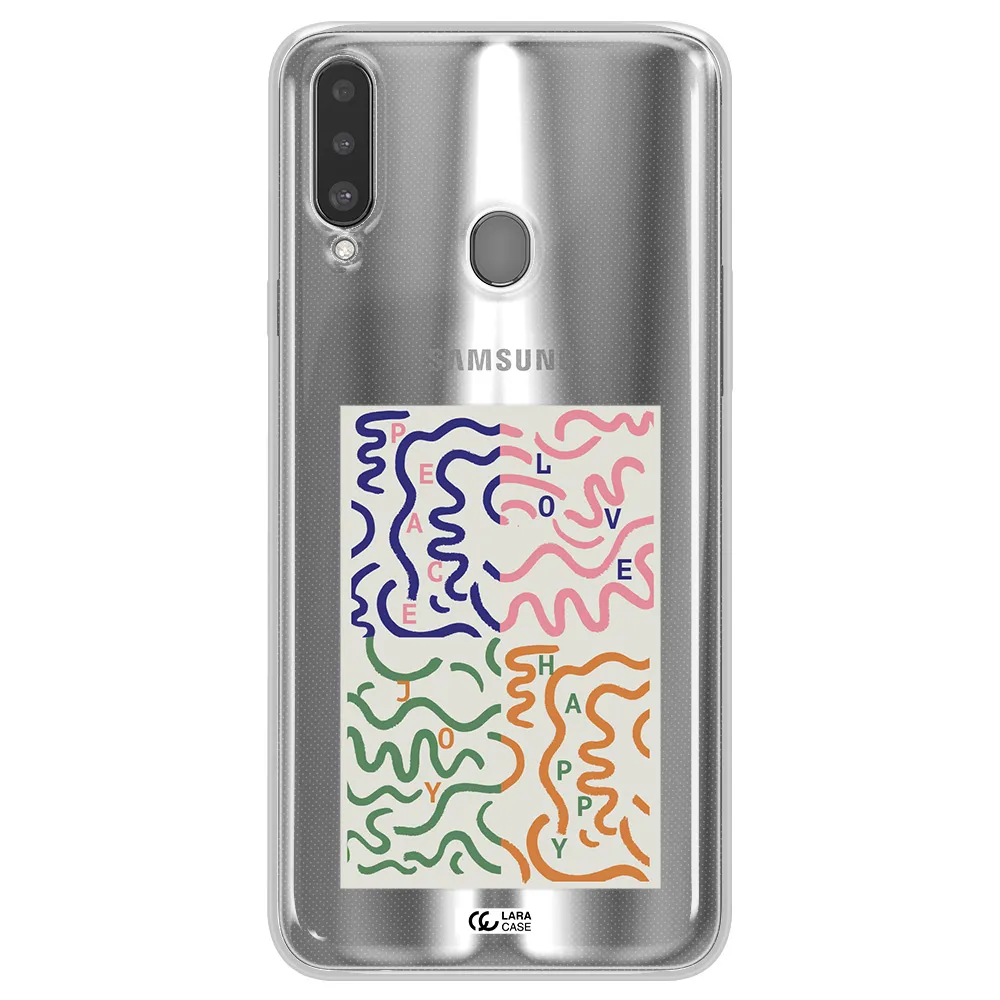 Peace,Love,Joy,Happy Samsung A20S Clear TPU Case