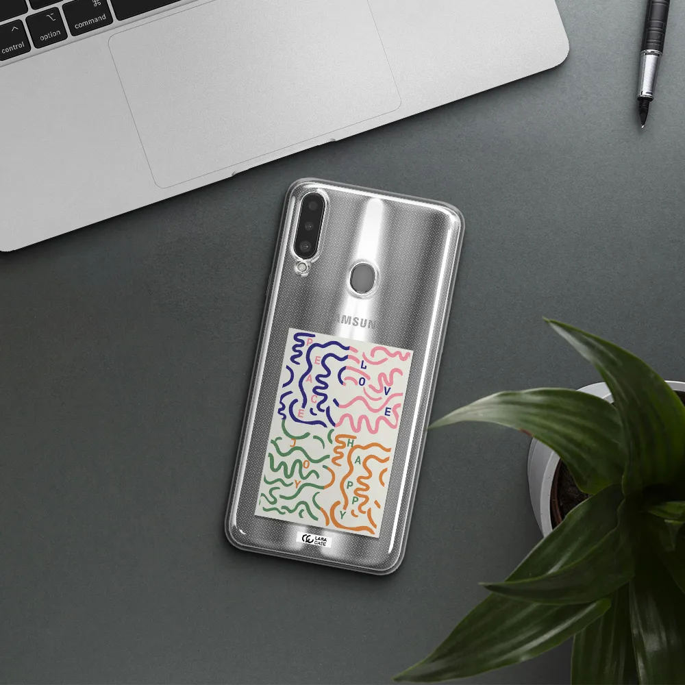 Peace,Love,Joy,Happy Samsung A20S Clear TPU Case