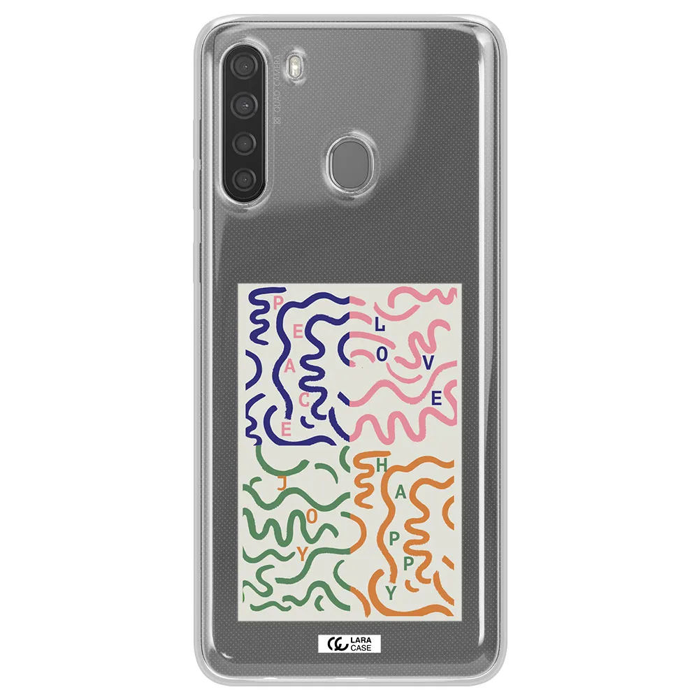 Peace,Love,Joy,Happy Samsung A21 Clear TPU Case
