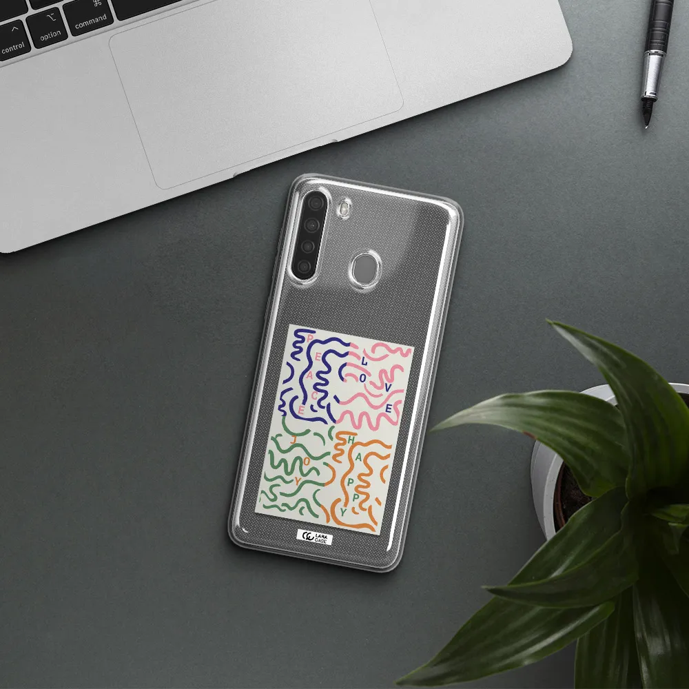 Peace,Love,Joy,Happy Samsung A21 Clear TPU Case