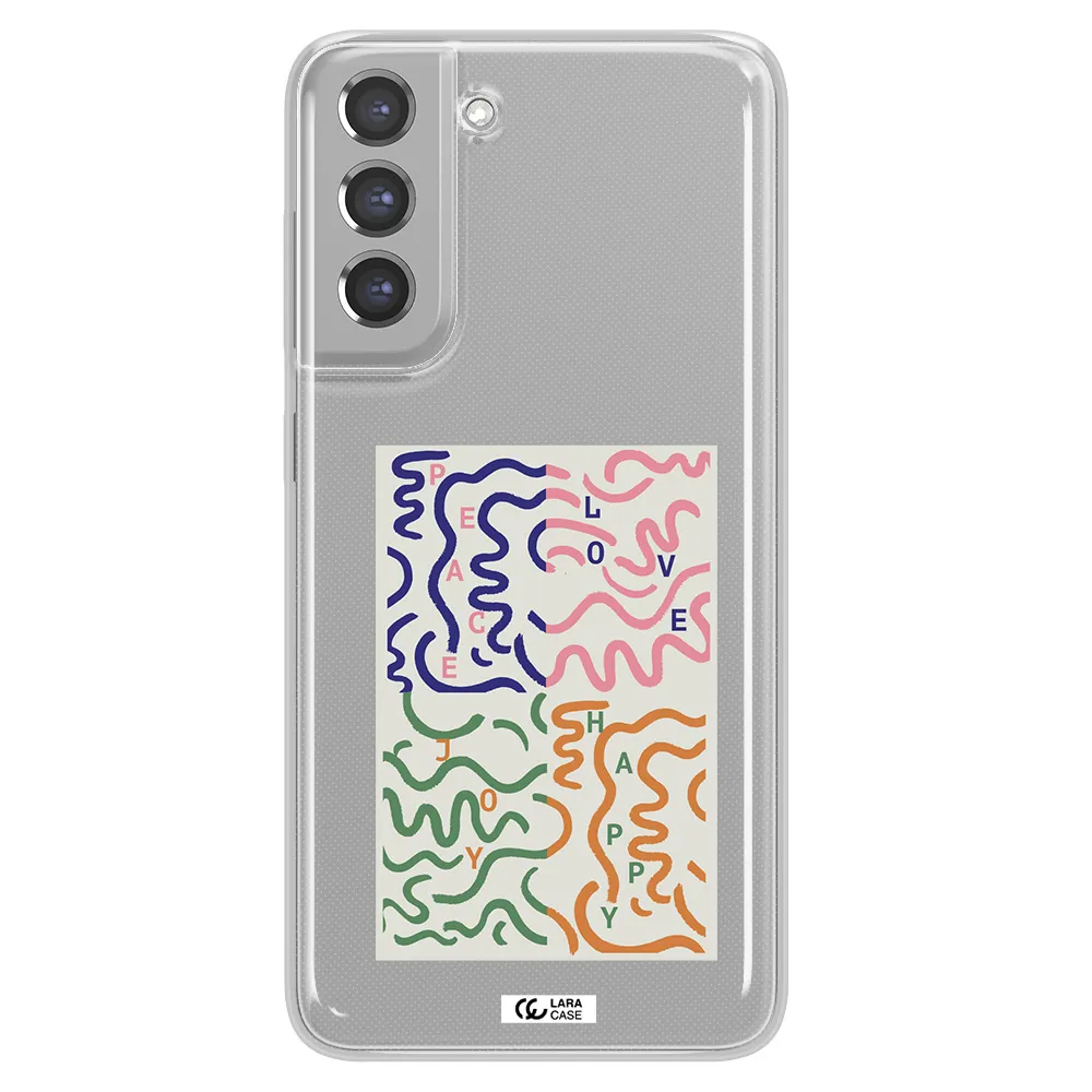 Peace,Love,Joy,Happy Samsung A21 Fe Clear TPU Case