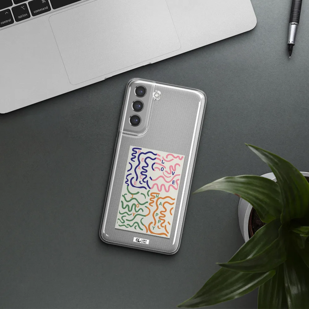Peace,Love,Joy,Happy Samsung A21 Fe Clear TPU Case