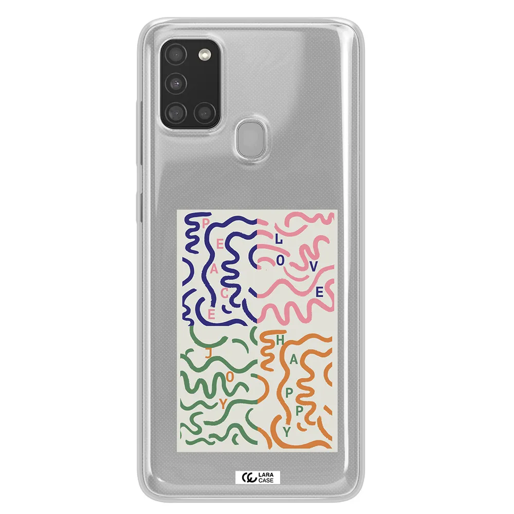Peace,Love,Joy,Happy Samsung A21S Clear TPU Case