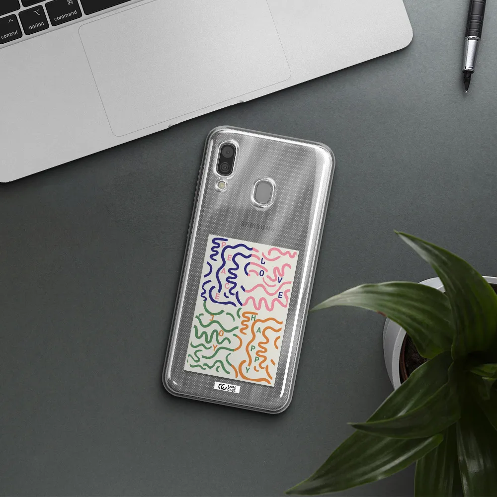 Peace,Love,Joy,Happy Samsung A30 Clear TPU Case